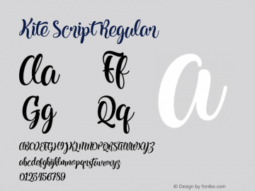 Kite Script Regular 1.000 Font Sample