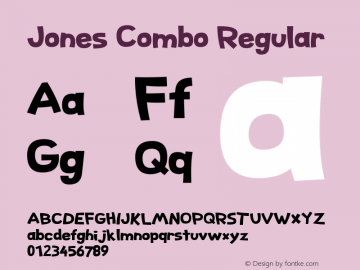 Jones Combo Regular Version 1.00 Font Sample