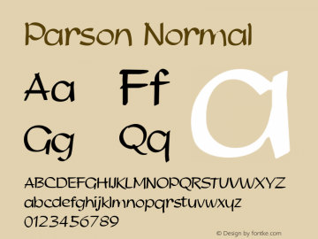 Parson Normal 1.0/1995: 2.0/2001 Font Sample