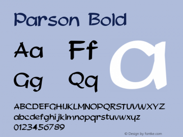Parson Bold 1.0/1995: 2.0/2001 Font Sample