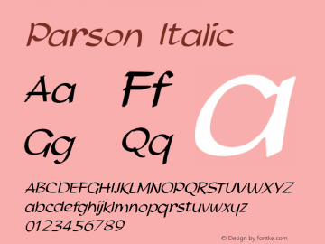 Parson Italic 1.0/1995: 2.0/2001图片样张