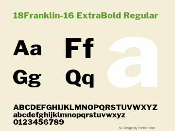 18Franklin-16 ExtraBold Regular Version 0.016 Font Sample