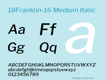 18Franklin-16 Medium Italic Version 1.016图片样张