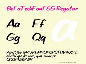 BetaTechFont65 Regular Altsys Metamorphosis:10/27/94 Font Sample