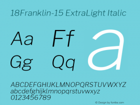 18Franklin-15 ExtraLight Italic Version 1.015图片样张