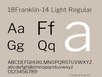 18Franklin-14 Light Regular Version 0.014 Font Sample