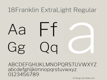 18Franklin ExtraLight Regular Version 0.017图片样张