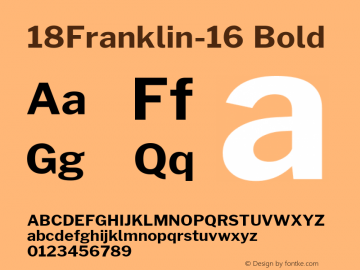 18Franklin-16 Bold Version 0.016 Font Sample
