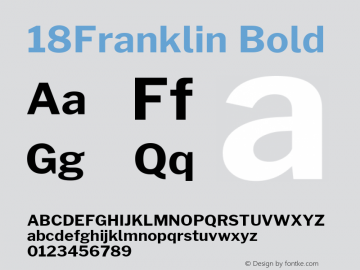 18Franklin Bold Version 0.017 Font Sample