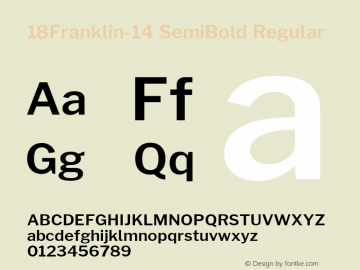 18Franklin-14 SemiBold Regular Version 0.014 Font Sample