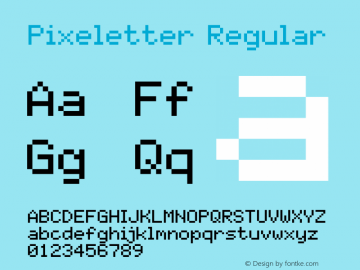 Pixeletter Regular Version 1.4图片样张