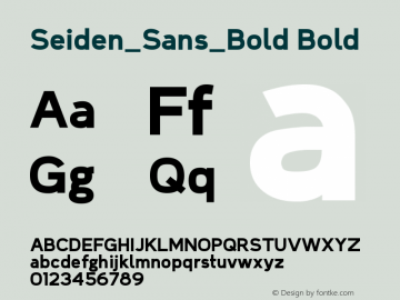 Seiden_Sans_Bold Bold Version 1.0图片样张