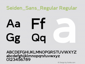 Seiden_Sans_Regular Regular Version 1.0 Font Sample