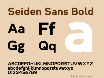 Seiden Sans Bold Version 1.0 Font Sample