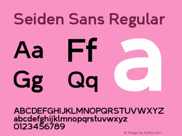 Seiden Sans Regular Version 1.0 Font Sample