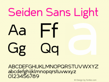 Seiden Sans Light Version 1.0 Font Sample