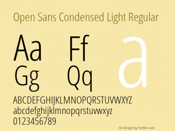 Open Sans Condensed Light Regular Version 1.10 Font Sample