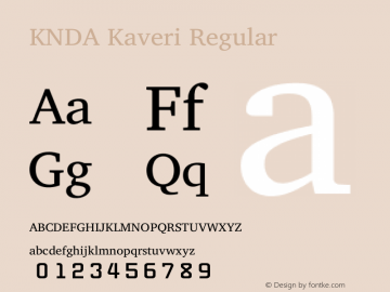 KNDA Kaveri Regular Version 0.101; dev de3e57M Font Sample