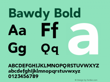 Bawdy Bold Version 001.000 Font Sample