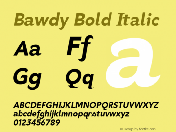 Bawdy Bold Italic 001.000图片样张