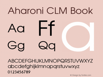 Aharoni CLM Book Version 0.100 Font Sample