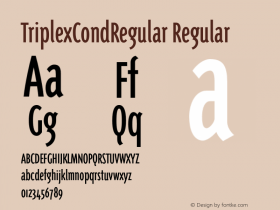 TriplexCondRegular Regular 001.000 Font Sample