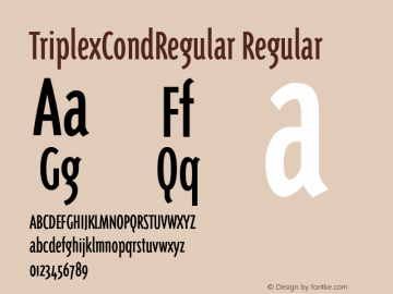 TriplexCondRegular Regular 001.000 Font Sample