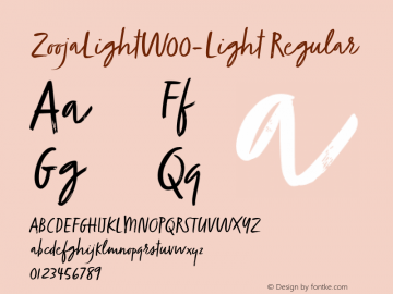 ZoojaLightW00-Light Regular Version 1.00 Font Sample