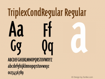 TriplexCondRegular Regular Version 1.00 Font Sample