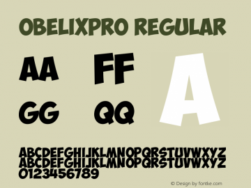 ObelixPro Regular Version 1.5, 2012 Font Sample