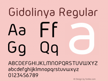 Gidolinya Regular Version 1.0.1 Font Sample