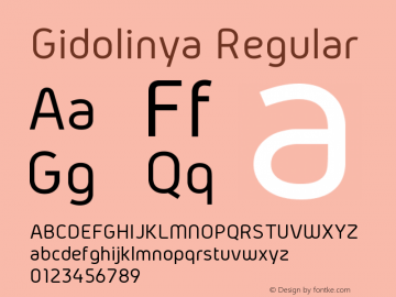 Gidolinya Regular Version 1.0.1 Font Sample