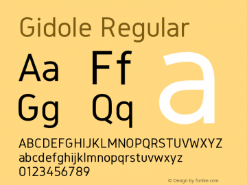 Gidole Regular Version 1.0.2 Font Sample