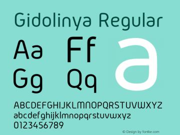 Gidolinya Regular Version 1.0.1 Font Sample