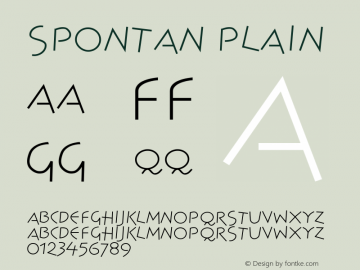 Spontan Plain Version 001.000 Font Sample