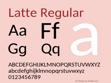 Latte Regular 0.7; ttfautohint (v1.5) Font Sample