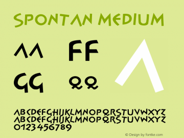 Spontan Medium Version 001.000 Font Sample