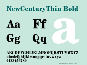 NewCenturyThin Bold 1.0 Tue Sep 20 17:46:46 1994 Font Sample