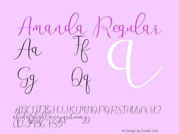 Amanda Regular Version 1.000 Font Sample