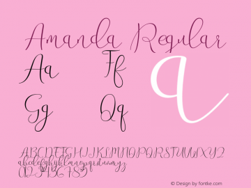 Amanda Regular Version 1.000 Font Sample