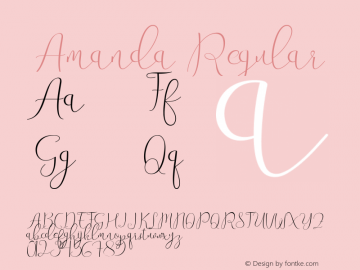 Amanda Regular Version 1.000; ttfautohint (v1.5.65-e2d9) Font Sample