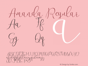 Amanda Regular Version 1.000; ttfautohint (v1.5.65-e2d9) Font Sample