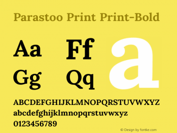 Parastoo Print Print-Bold Version 1.0.0-alpha1 Font Sample