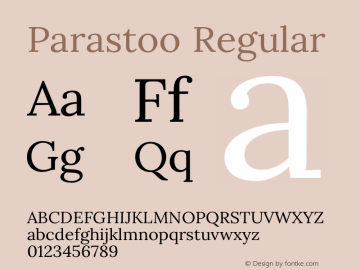 Parastoo Regular Version 1.0.0-alpha1 Font Sample