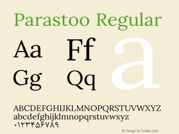 Parastoo Regular Version 1.0.0-alpha1 Font Sample