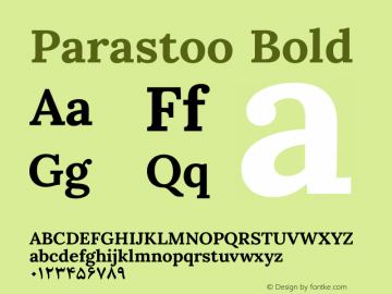 Parastoo Bold Version 1.0.0-alpha1 Font Sample