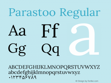 Parastoo Regular Version 1.0.0-alpha2 Font Sample