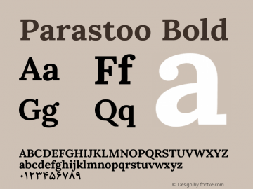 Parastoo Bold Version 1.0.0-alpha2 Font Sample
