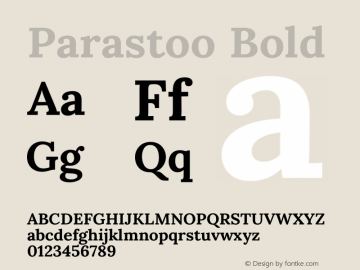 Parastoo Bold Version 1.0.0-alpha2 Font Sample