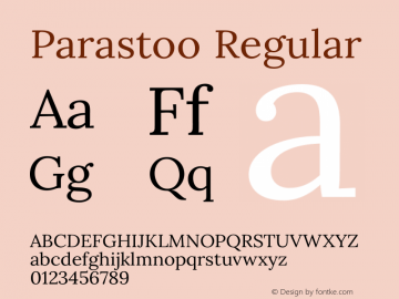 Parastoo Regular Version 1.0.0-alpha2 Font Sample